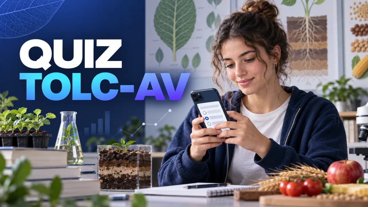 Quiz TOLC-AV: 10 domande sul modello del test di Agraria — app UniTest Pro