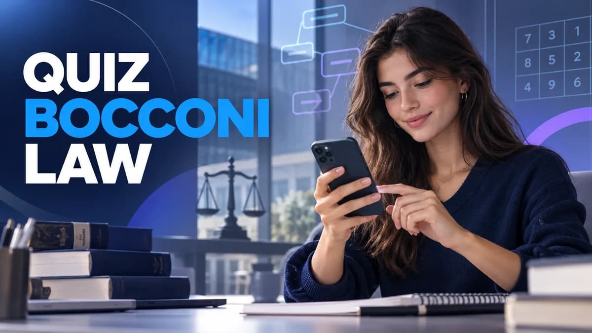 Quiz Bocconi Law (Giurisprudenza): 10 domande sul modello del test di ammissione — app UniTest Pro