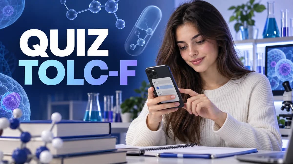 Quiz TOLC-F: 10 domande sul modello del test di Farmacia — app UniTest Pro