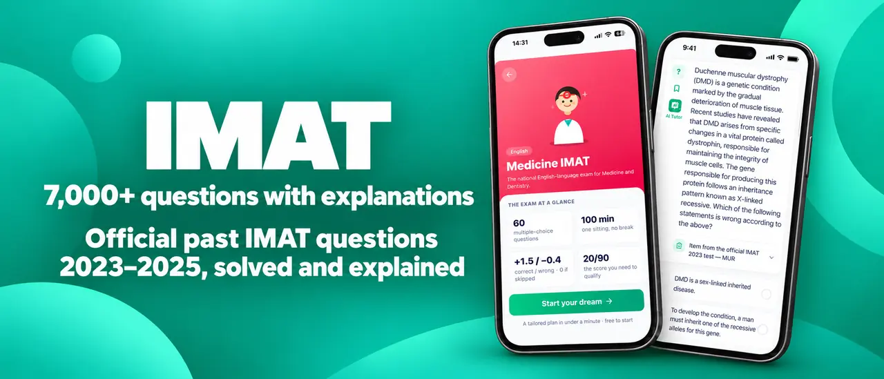 IMAT: 7,000+ questions with explanations, official past IMAT questions 2023–2025 solved and explained