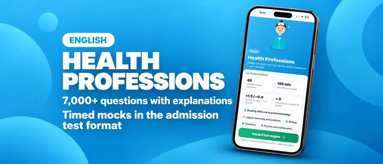 Health Professions, in English: 7,000+ questions with explanations, timed mocks in the admission test format