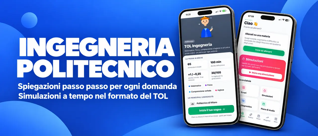Ingegneria Politecnico: spiegazioni passo passo per ogni domanda, simulazioni a tempo nel formato del TOL