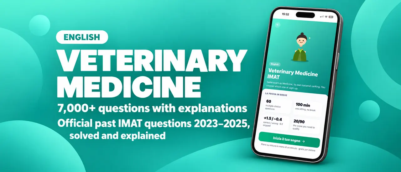 Veterinary Medicine, in English: 7,000+ questions with explanations, official past IMAT questions 2023–2025 solved and explained